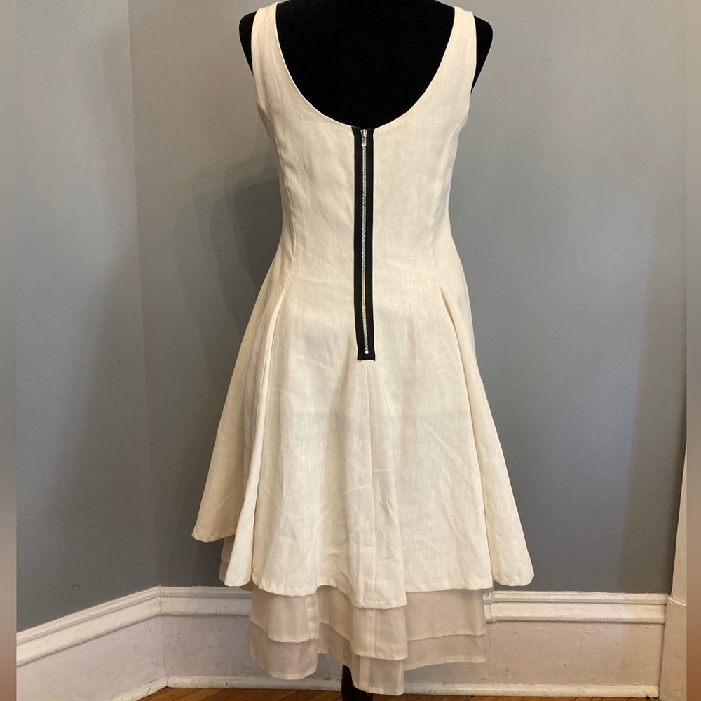 Never Worn ELM DESIGN Linen Dress w/ Layered Skirt and Contrast Zipper, size S